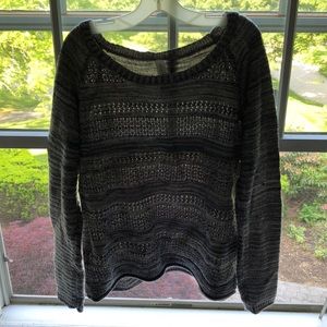 Marled grey knit sweater